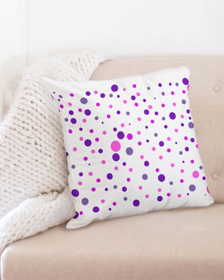Pink and Purple Dot World 20x20 Throw Pillow Case