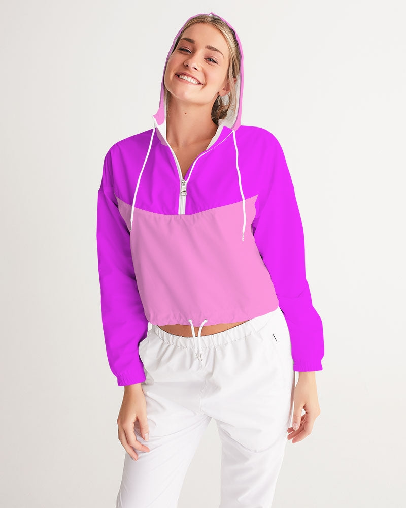 Pink Pink Ladies Cropped Windbreaker