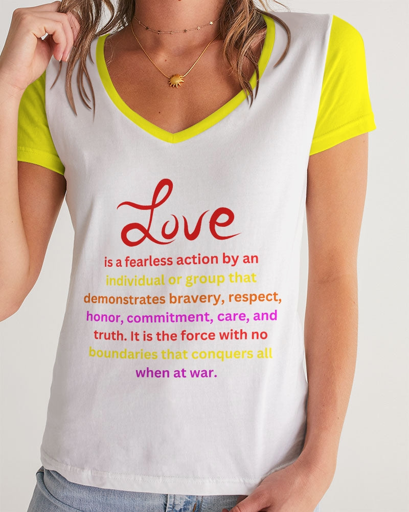 LOVE IS Ladies V-Neck Tee