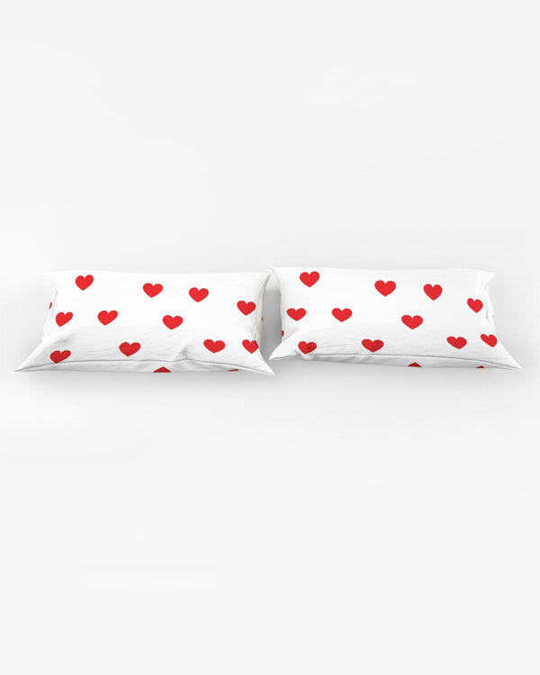Valentine's Red Hearts King Pillow Case