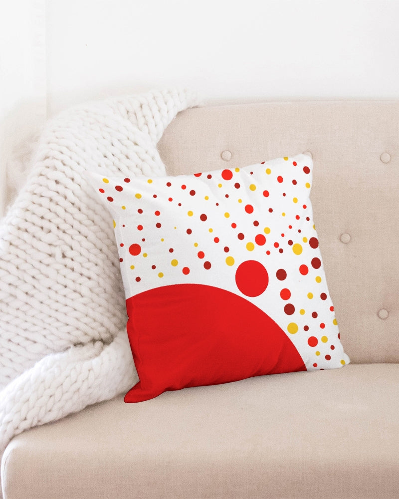 Red and Yellow dot world 18x18 Throw Pillow Case