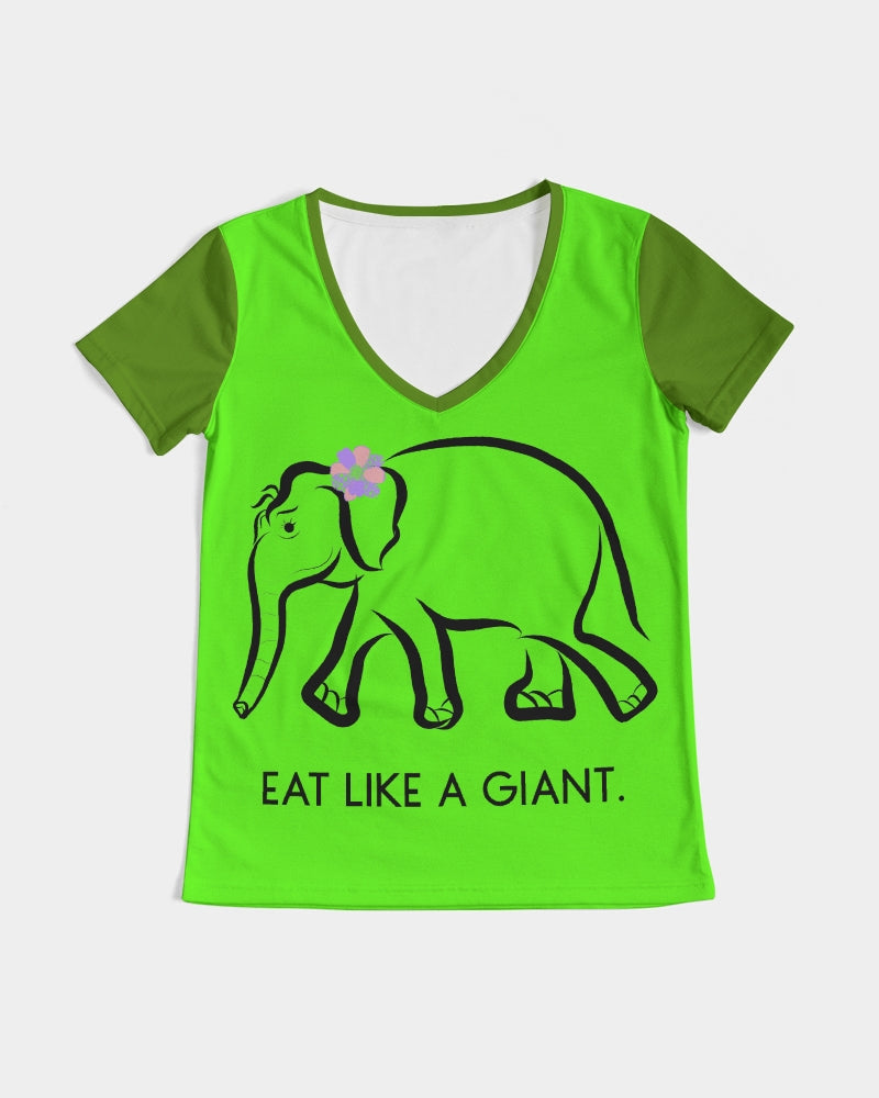 Eat Like A Giant Ladies V-Neck Tee