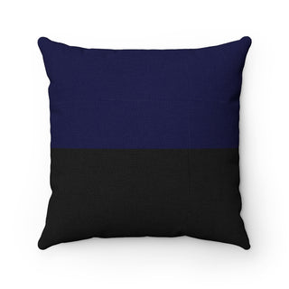Cavalier Black and Blue Spun Polyester Square Pillow