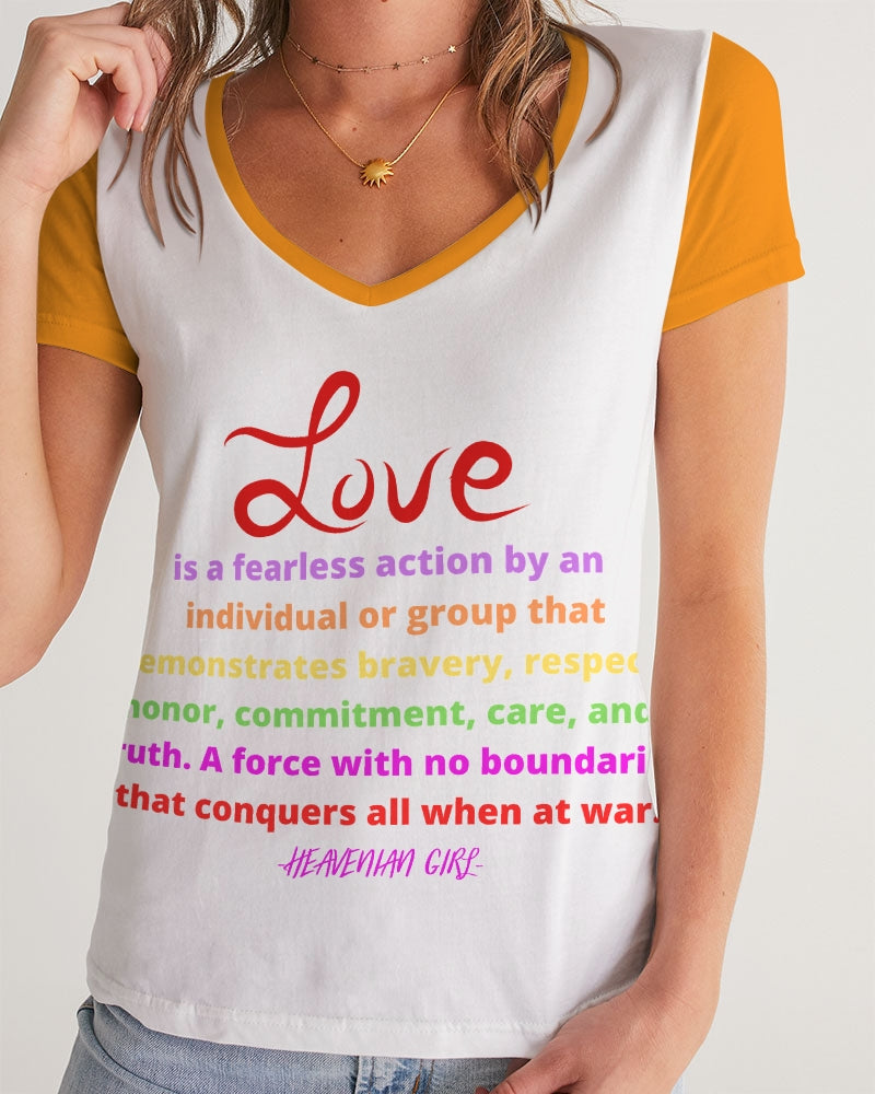 LOVE IS Ladies V-Neck Tee