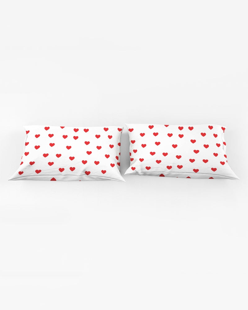 Red Hearts Queen Pillow Case - 0