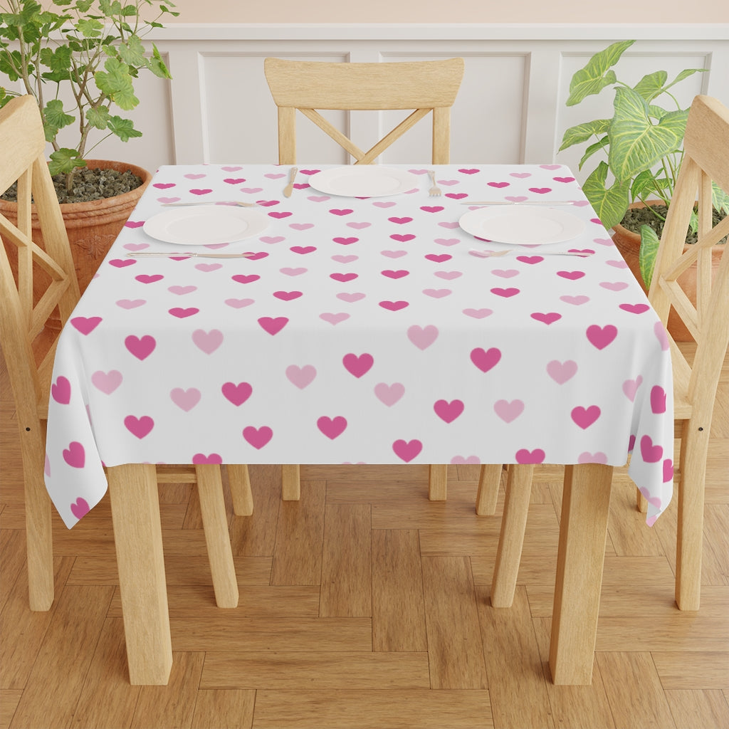 Pink Hearts Table Cloth