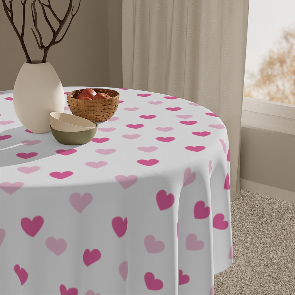 Pink Hearts Table Cloth - 0