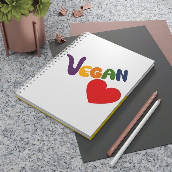Vegan Heart Spiral Notebook