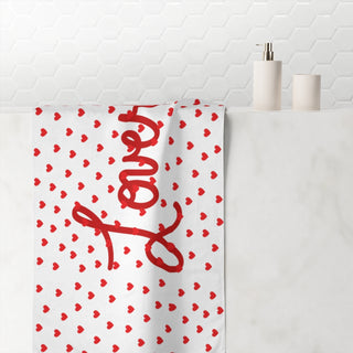 Red Hearts Lovers Premium Towel