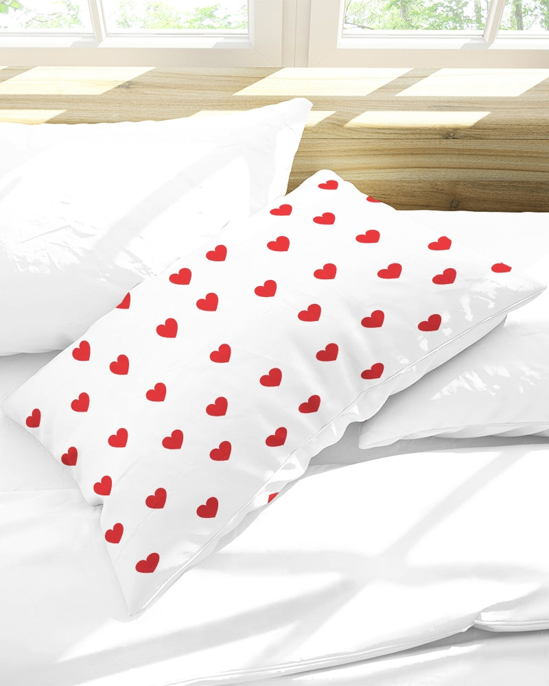 Red Hearts Queen Pillow Case