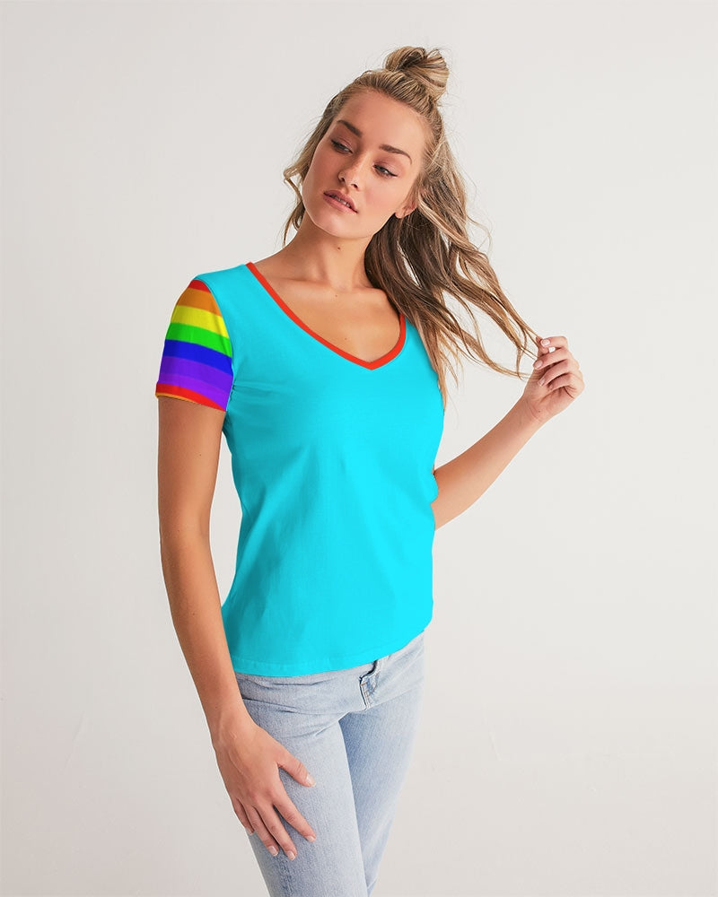 Rainbowbrite Ladies V-Neck Tee - 0