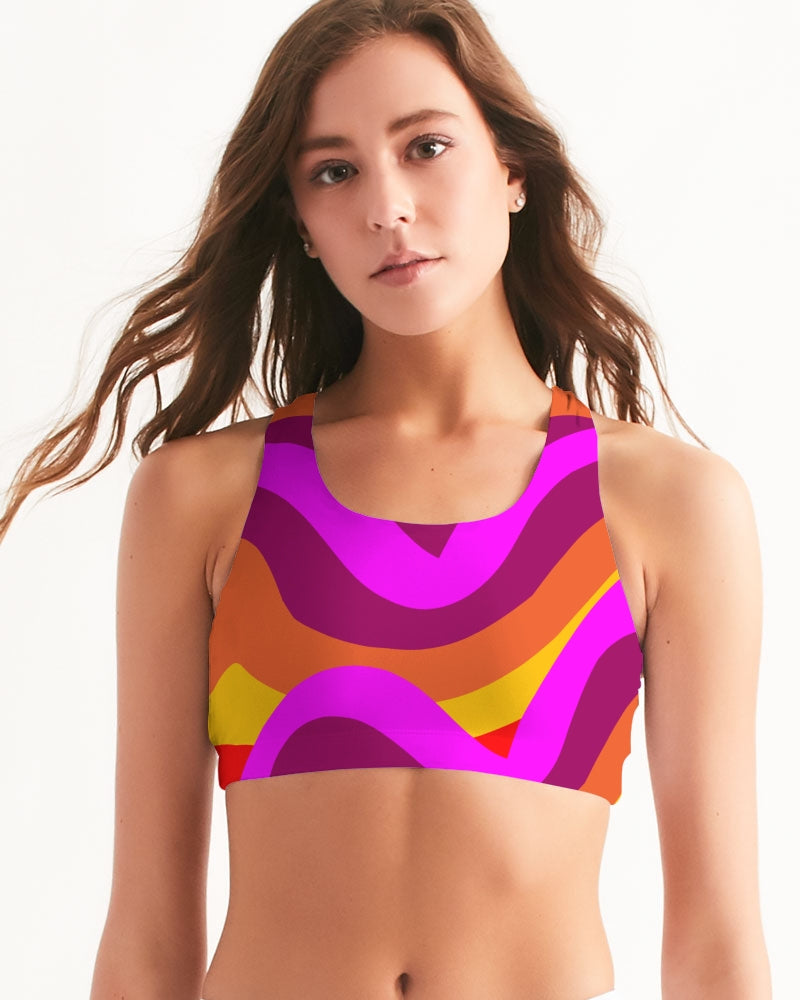 Bright Swirl Seamless Sports Bra