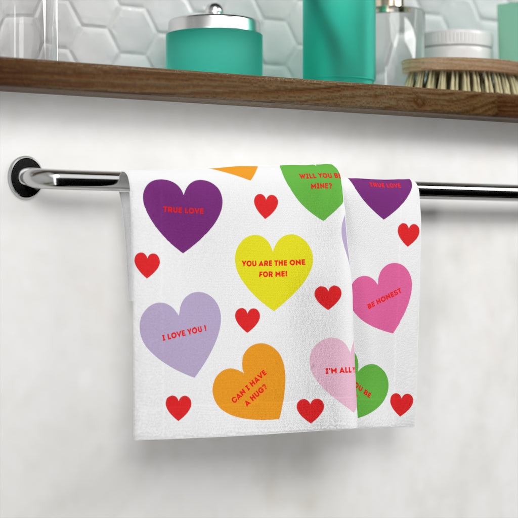 Sweet Tart Hearts Face Towel