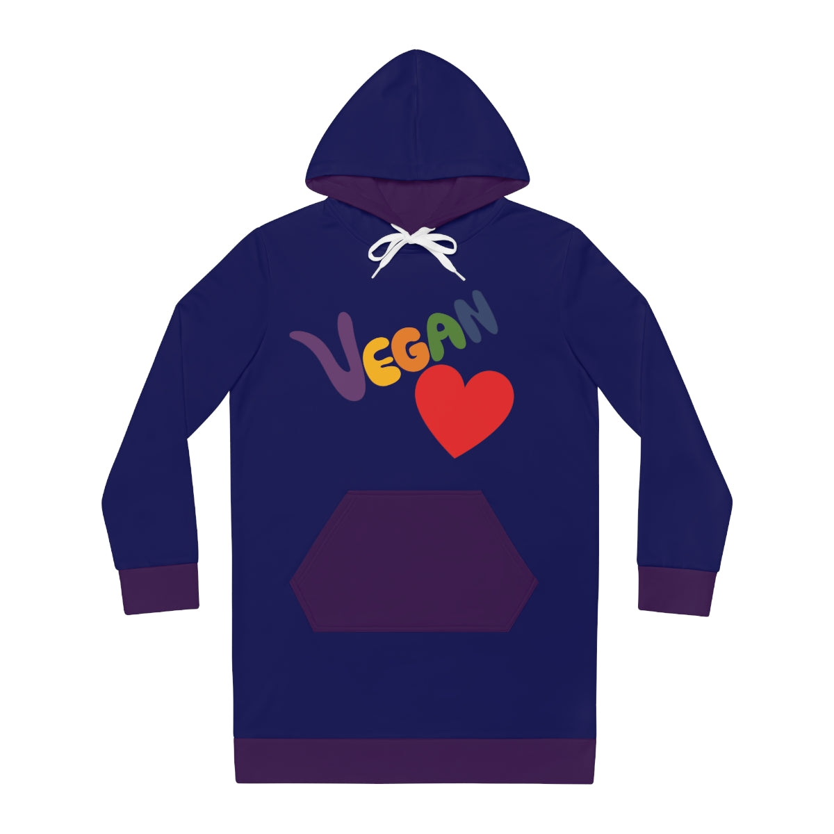 Vegan Heart Ladies Hoodie Dress