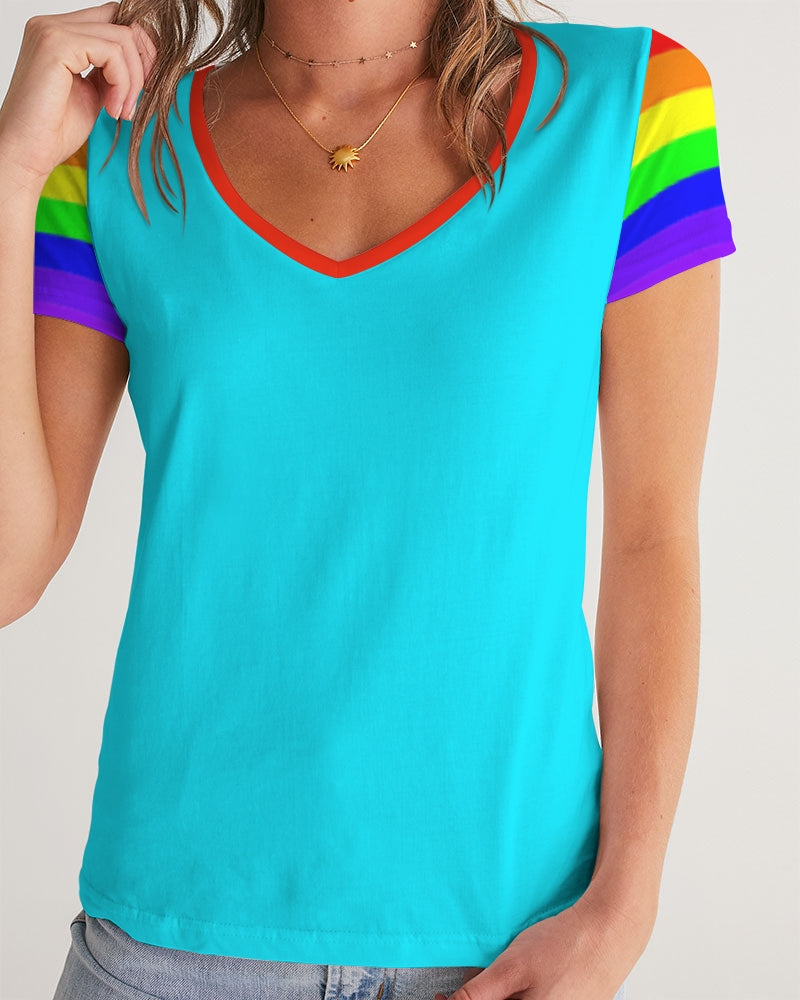 Rainbowbrite Ladies V-Neck Tee