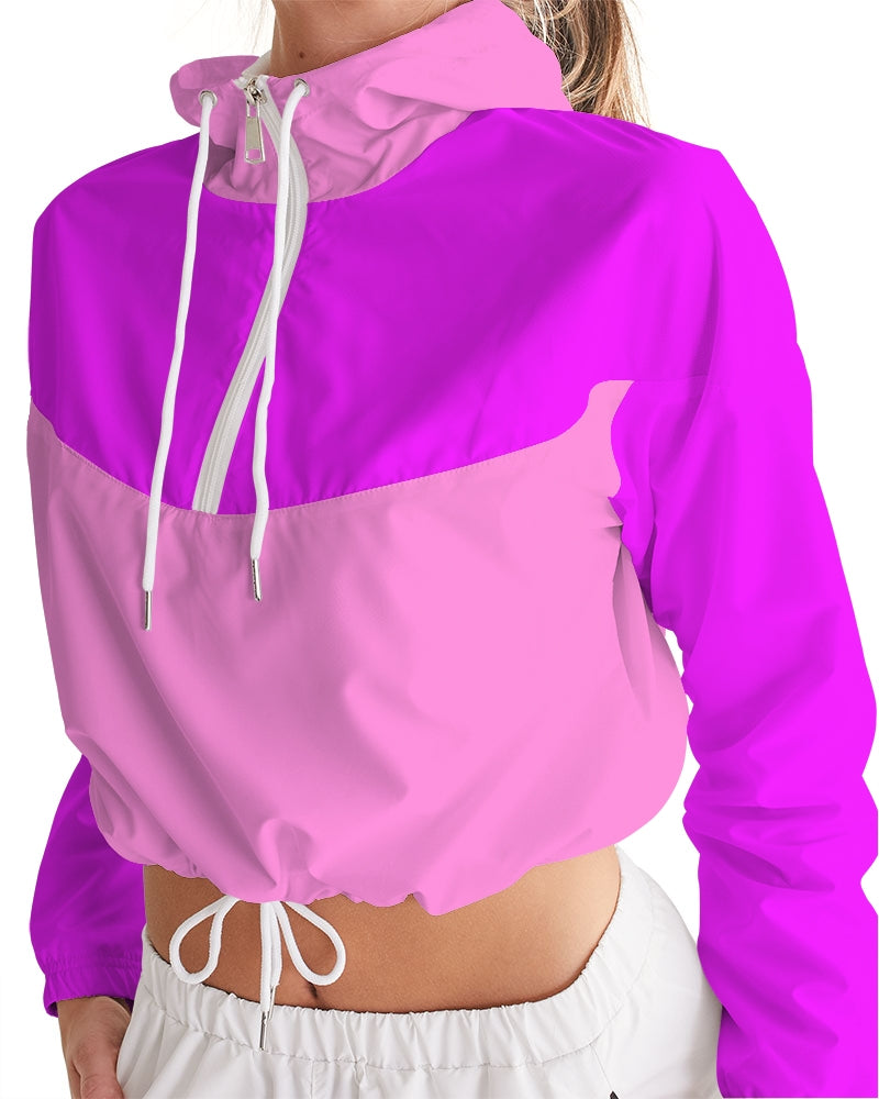 Pink Pink Ladies Cropped Windbreaker