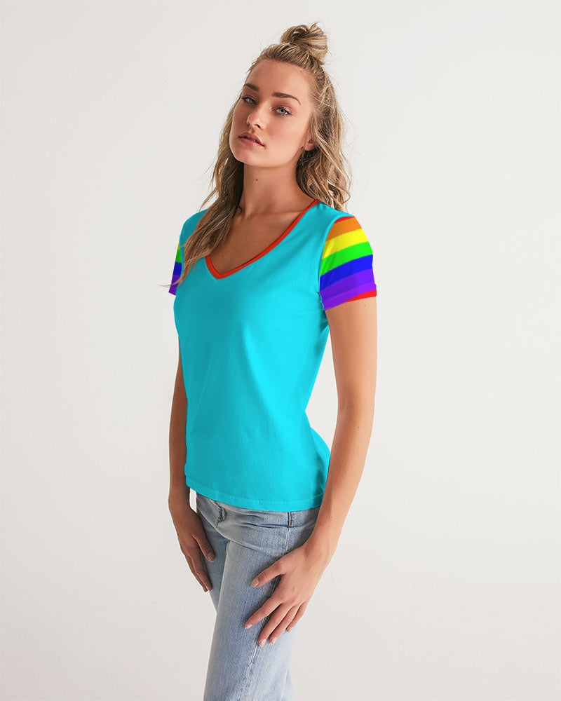 Rainbowbrite Ladies V-Neck Tee