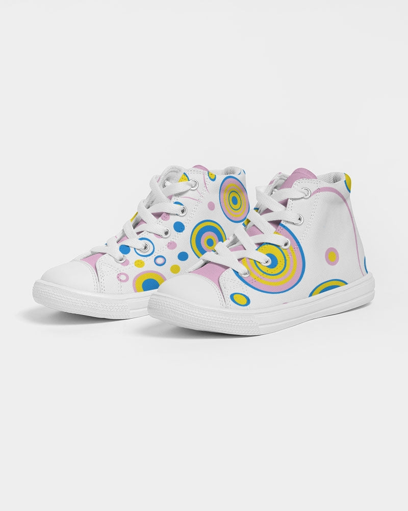 Cutey Pastel Smile Girls Hightop Canvas Shoes