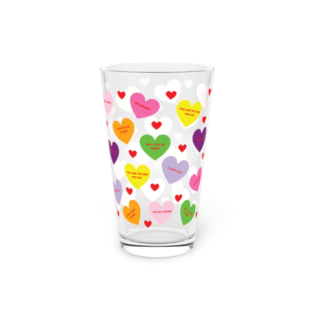 Valentine's Sweet Tart Hearts Pint Glass, 16oz