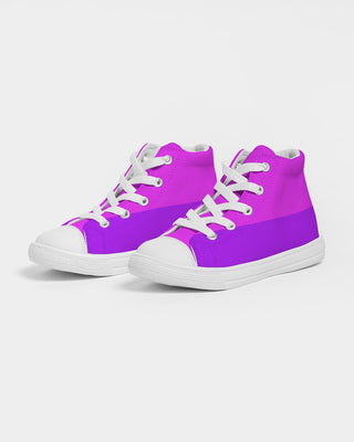 Solid Hot Pink Kids High top Canvas Shoe
