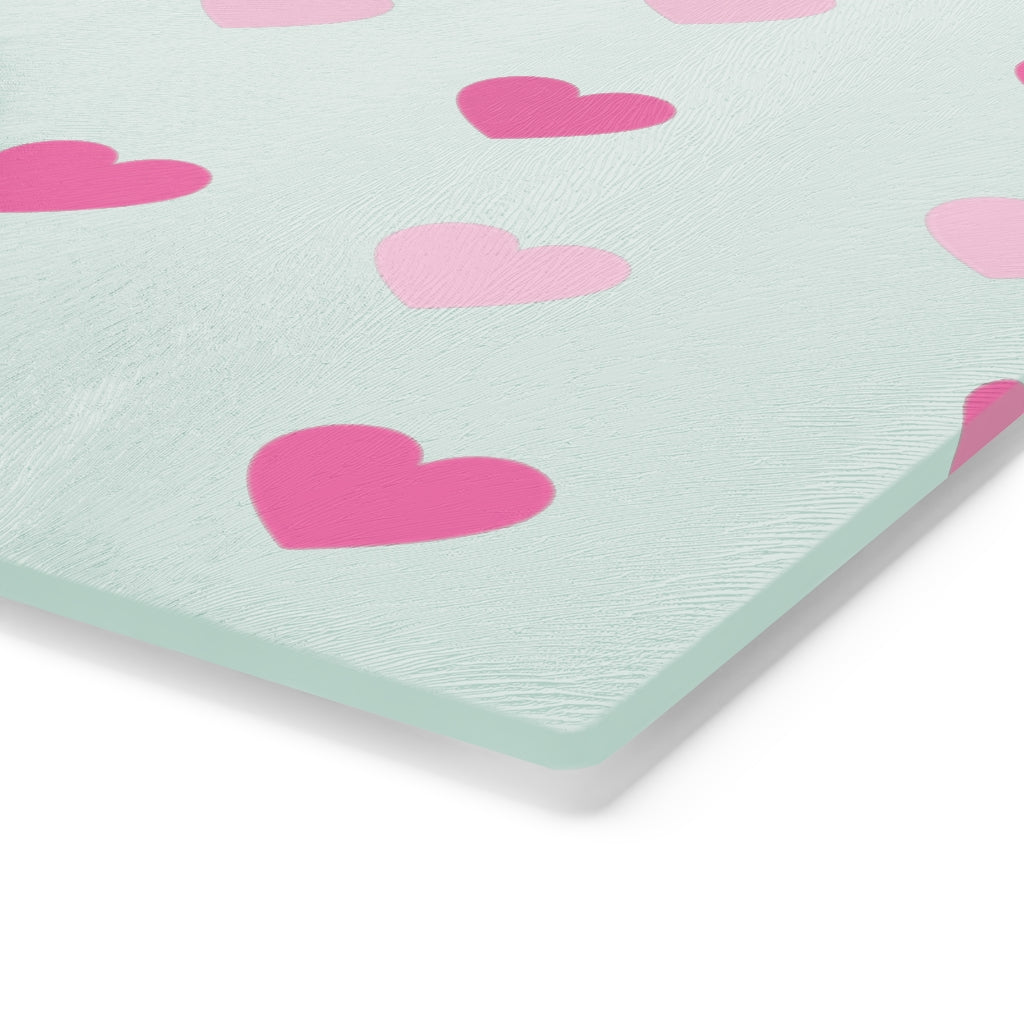 Pink Hearts Cutting Board