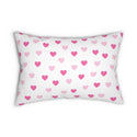 Pink Hearts Spun Polyester Lumbar Pillow