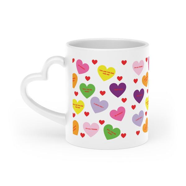 Sweet Tart Hearts-Heart Shaped Handle Mug