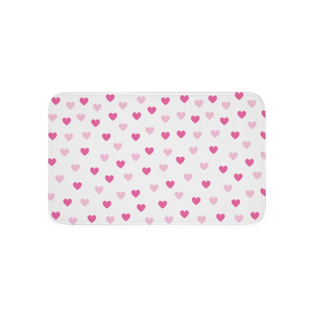 Pink Hearts Memory Foam Bath Mat