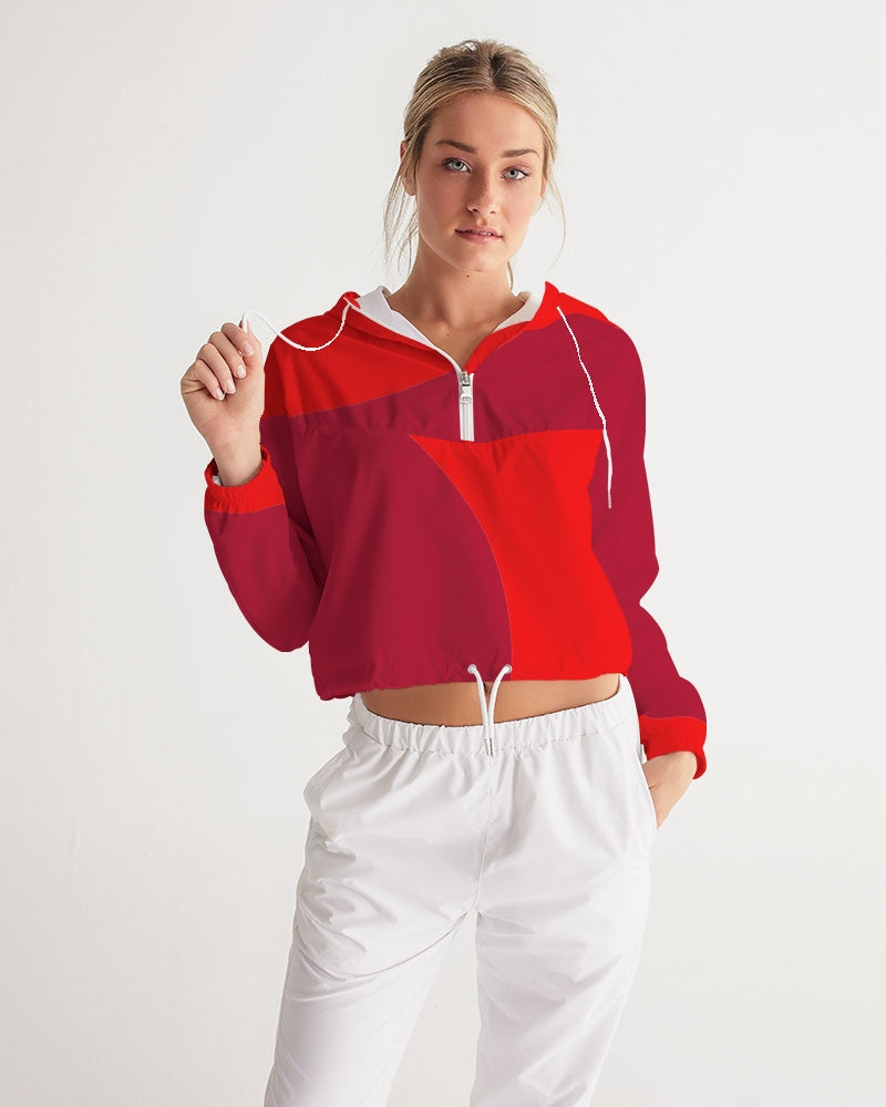 Berry Cherry Ladies Cropped Windbreaker