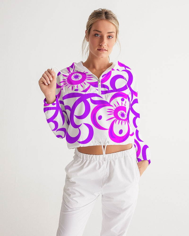 Love Flower Ladies Cropped Windbreaker