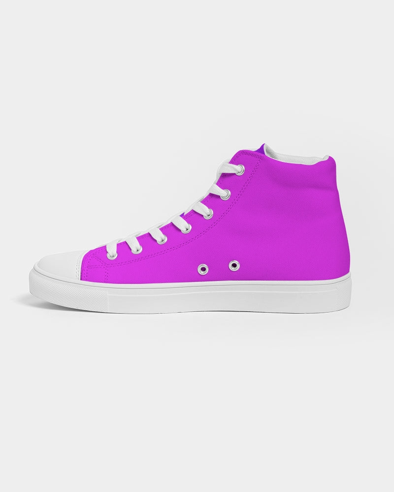 Solid Hot Pink Ladies Hightop Canvas Shoe