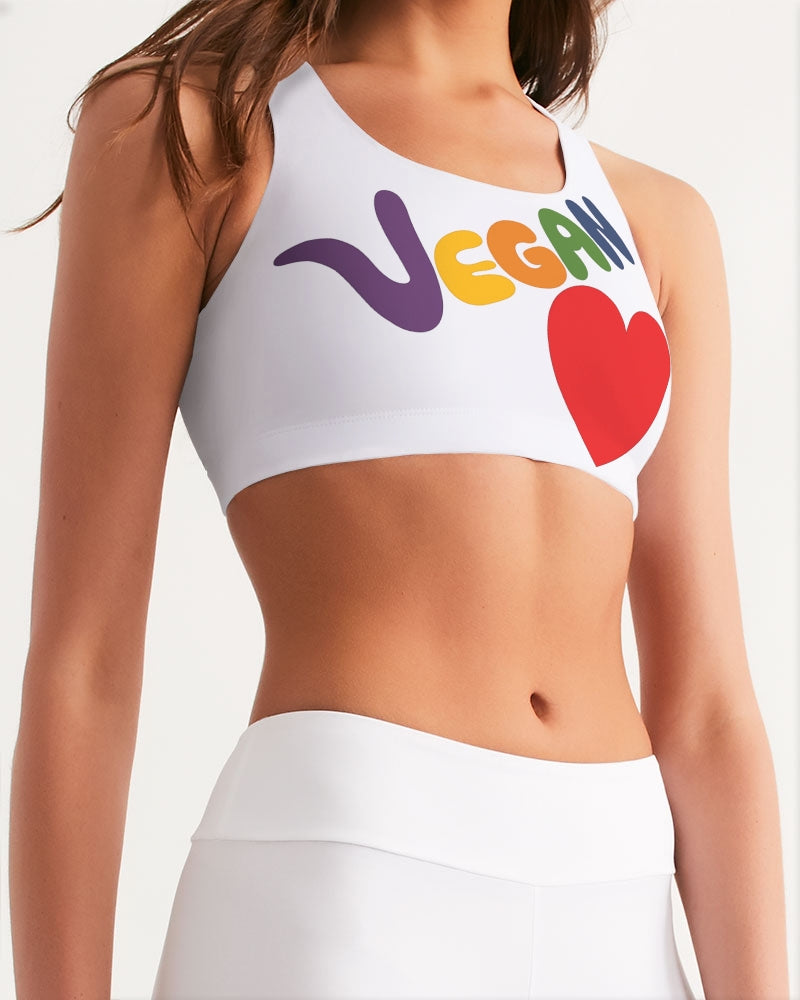 Vegan Heart Ladies Seamless Sports Bra