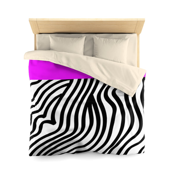 Hot Pink Zebra Print Microfiber Duvet Cover