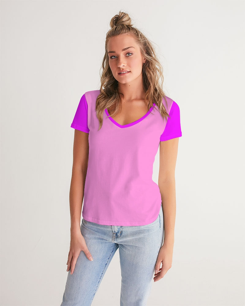 Pink Pink Ladies V-Neck Tee - 0