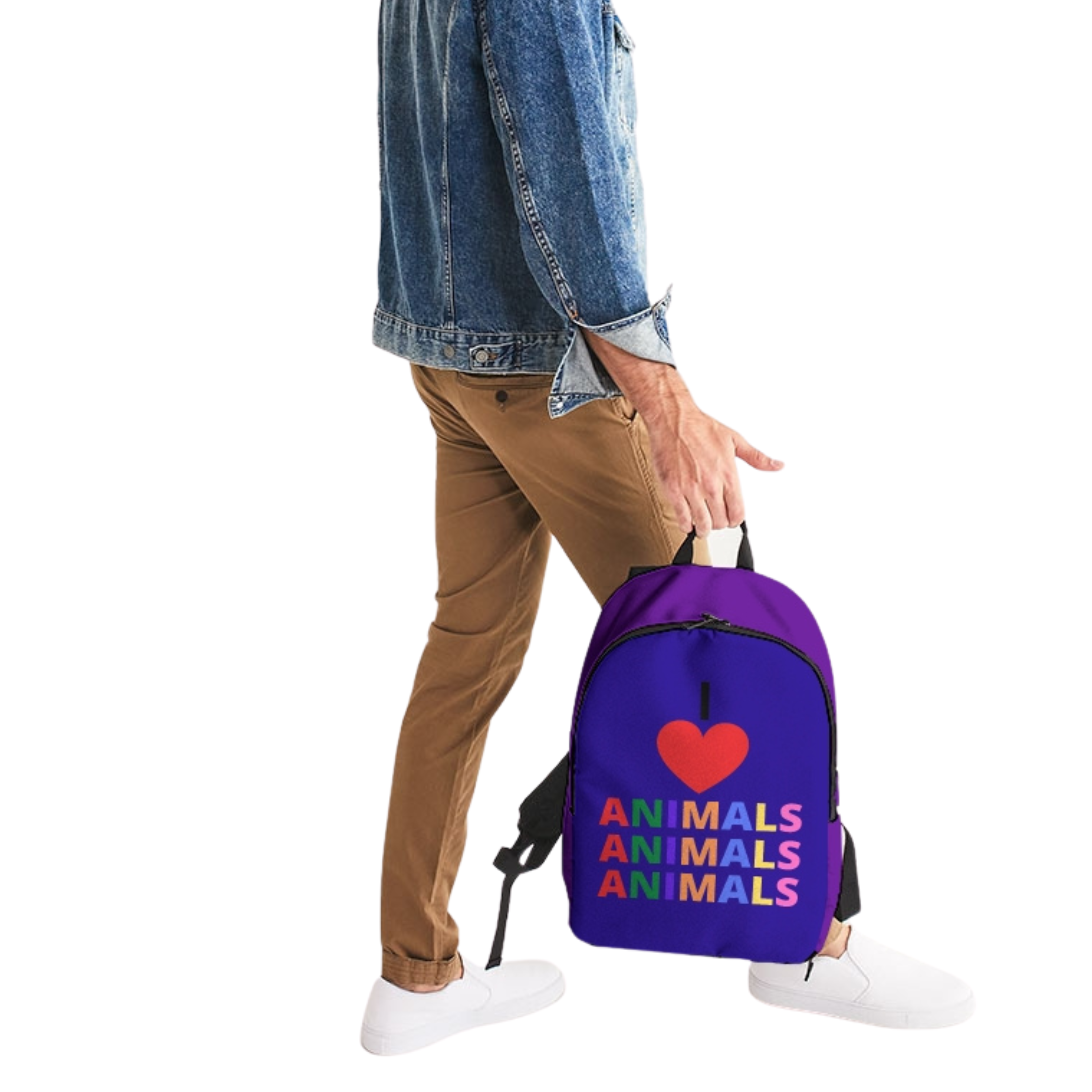 I LOVE ANIMALS Large Blue Back Pack