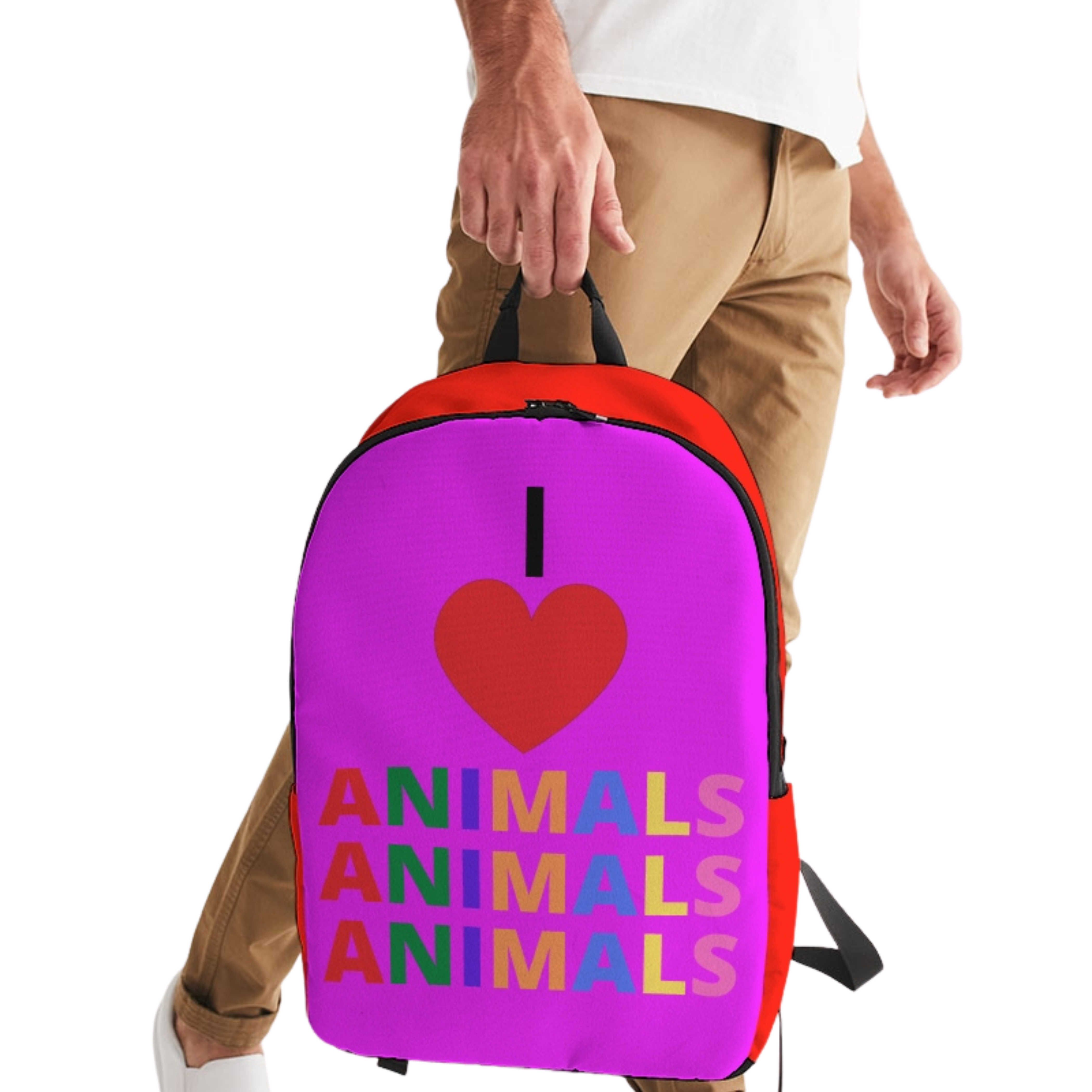 I LOVE ANIMALS Large HOT COLORS Back Pack - 0