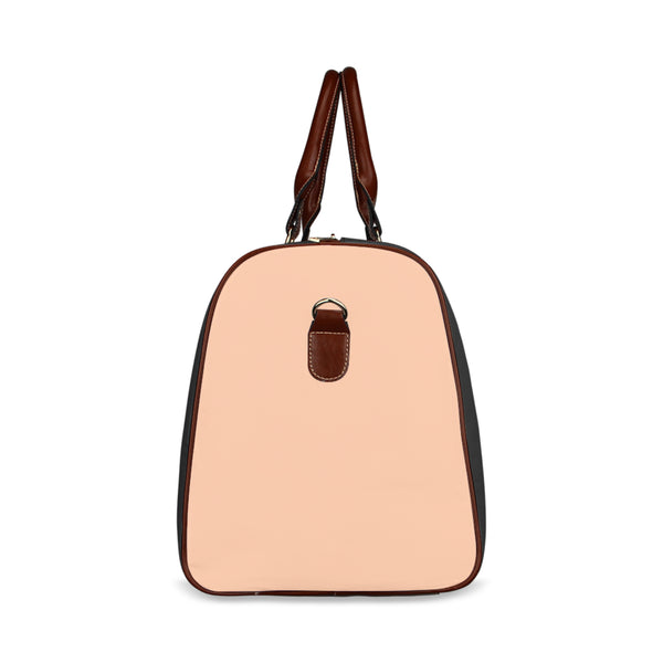 Classic Peach Tan/White Waterproof Small Travel Bag