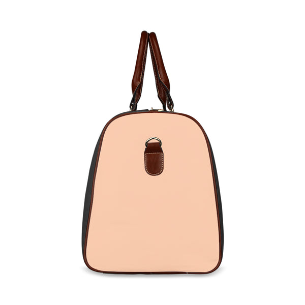 Classic Peach Tan/White Waterproof Small Travel Bag