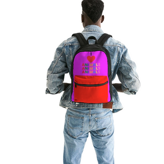 I LOVE ANIMALS Hot Pink Small Canvas Back Pack