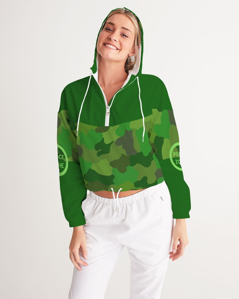 Green Fusion Ladies Cropped Windbreaker