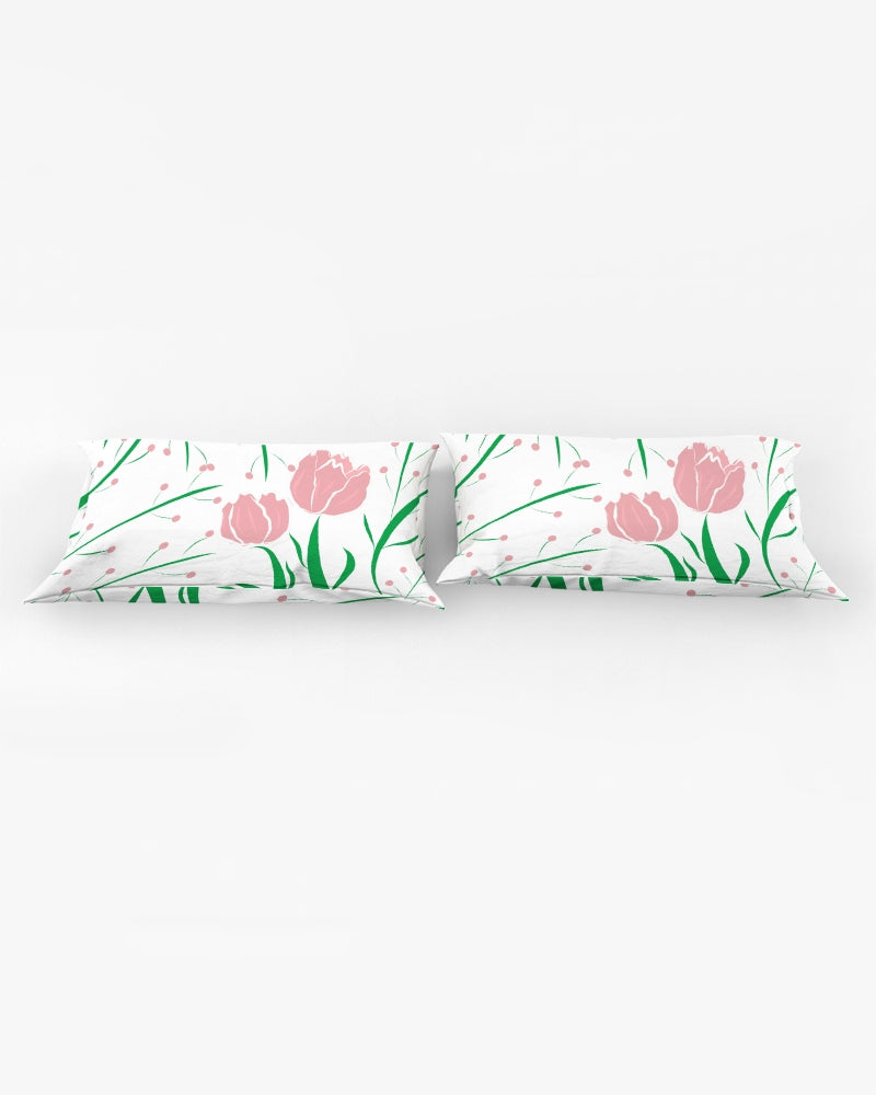 Peach Tulip Vine King Pillow Case - 0