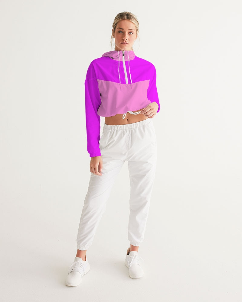 Pink Pink Ladies Cropped Windbreaker