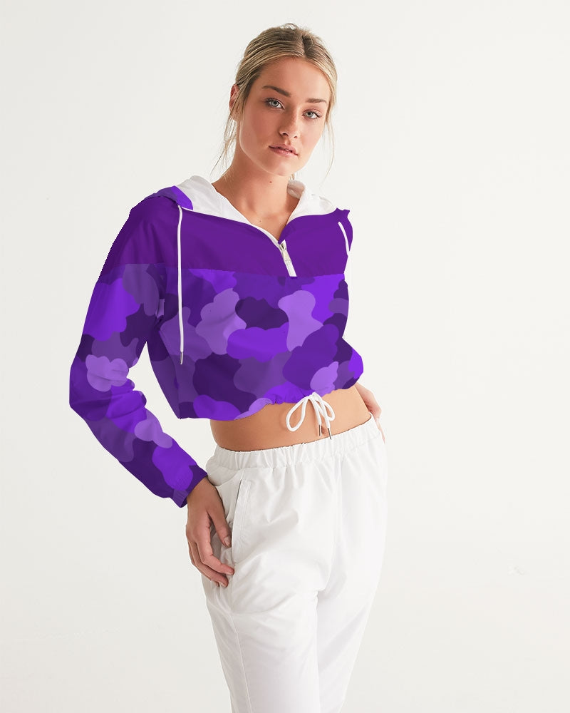 Purple Fusion Ladies Cropped Windbreaker