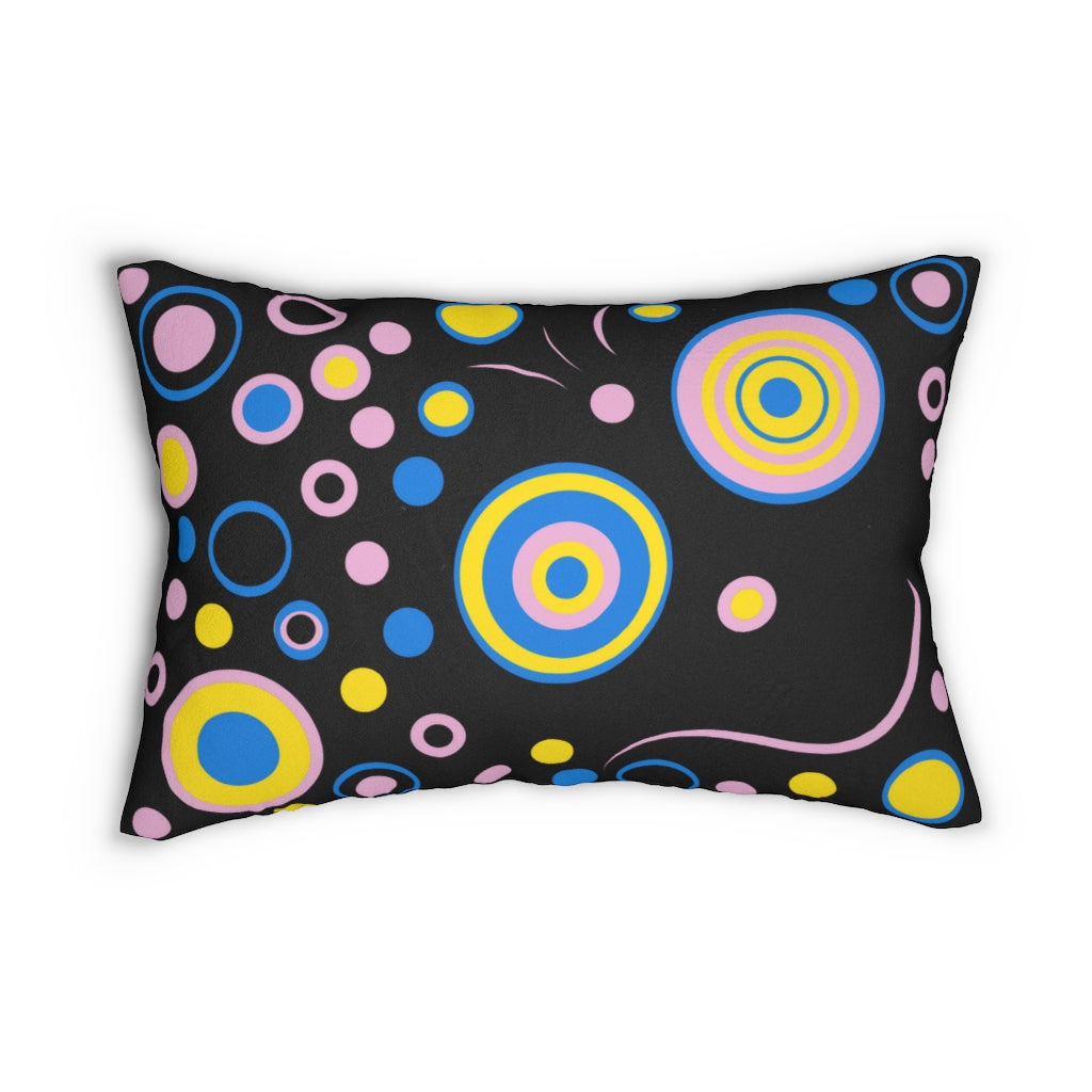 Cutey Pastel Black Spun Polyester Lumbar Pillow