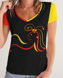 Don't Forget To Stretch Ladies V-Neck Tee