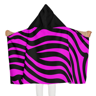 Zebra Pink Girls Hooded Towel