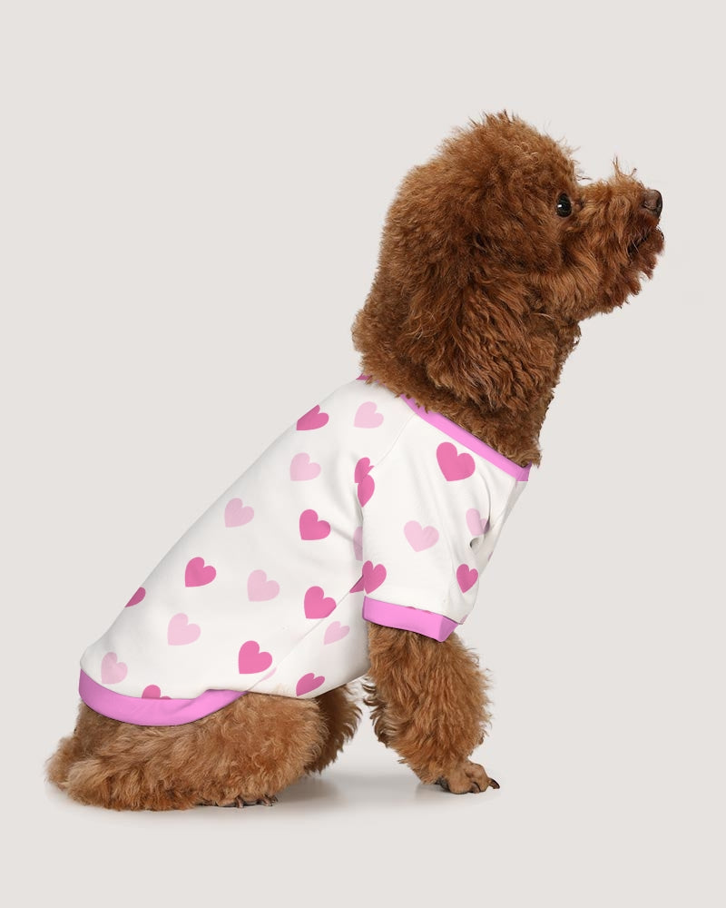 Pink Hearts Doggie Tee - 0