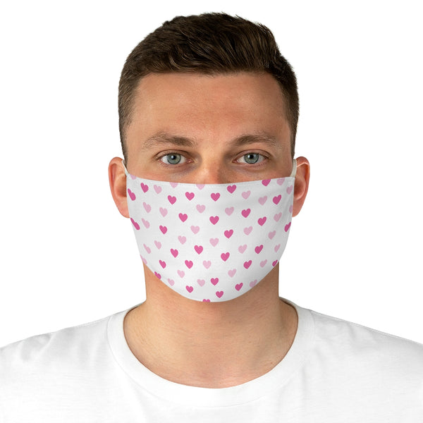 Pink Hearts Fabric Face Mask