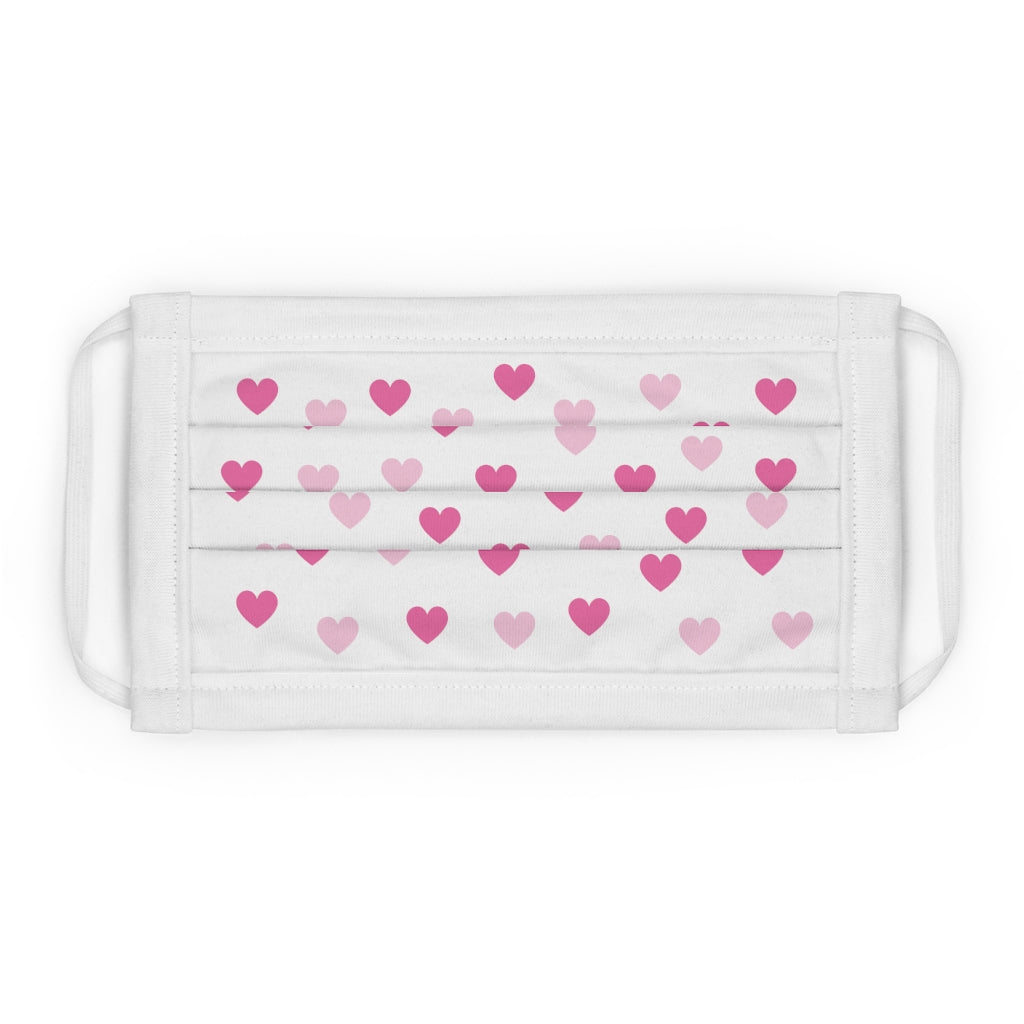 Pink Hearts Cotton Face Mask - 0