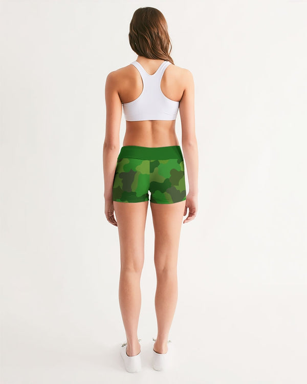Green Fusion Ladies Mid-Rise Yoga Shorts